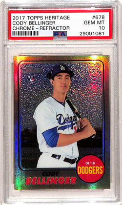 Cody Bellinger 2017 Topps Heritage Chrome Refractor #678 PSA 10 Gem Mint