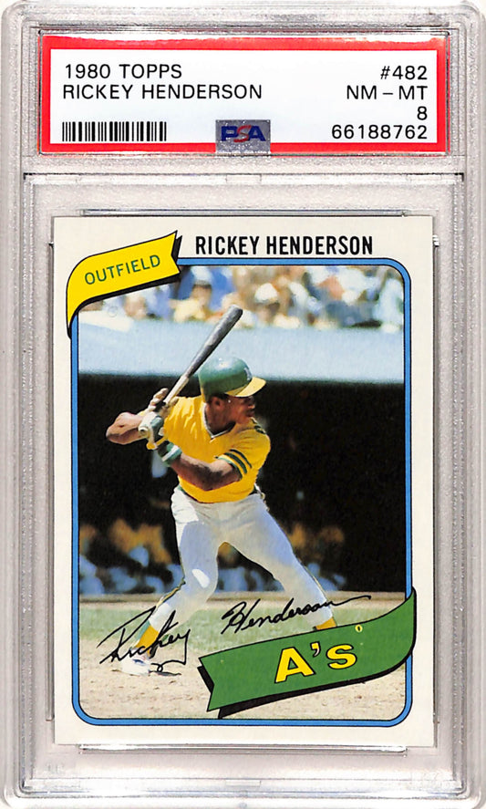 Rickey Henderson 1980 Topps Rookie #482 PSA 8 Nm-Mint 8762