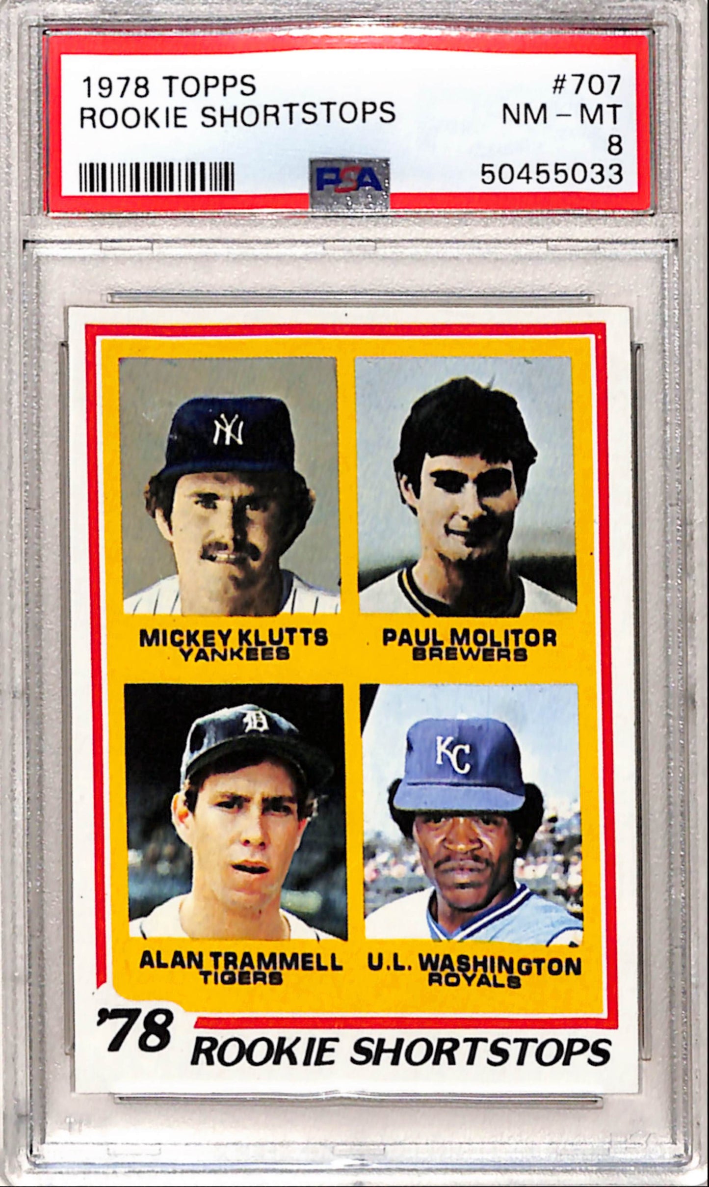 Paul Molitor + Alan Trammell 1978 Topps Rookie #707 PSA 8 Nm-Mint 5033