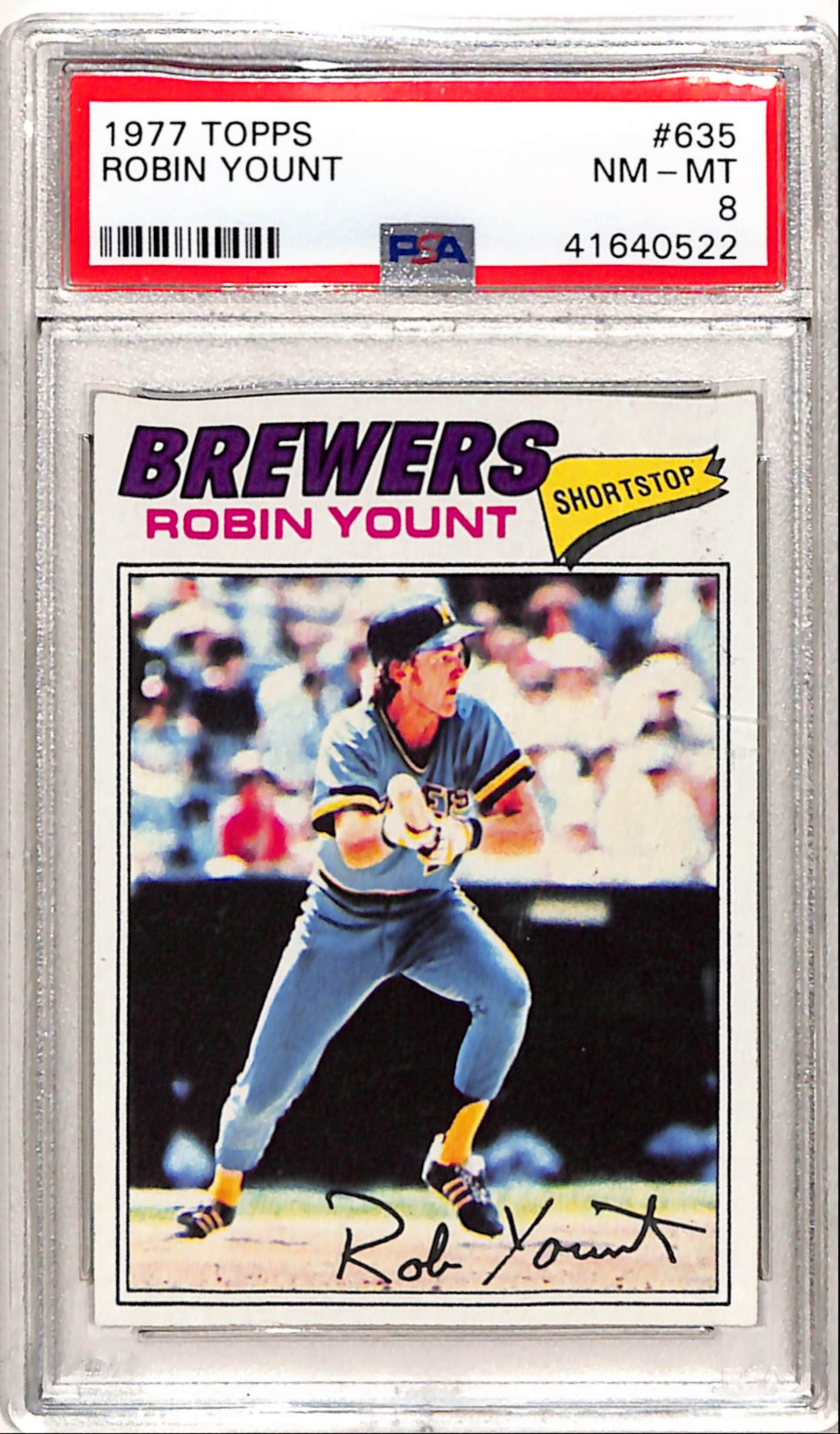 Robin Yount 1977 Topps #635 PSA 8 Nm-Mint