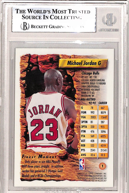 Michael Jordan 1993 Topps Finest Refractor #1 BGS 7 Near Mint