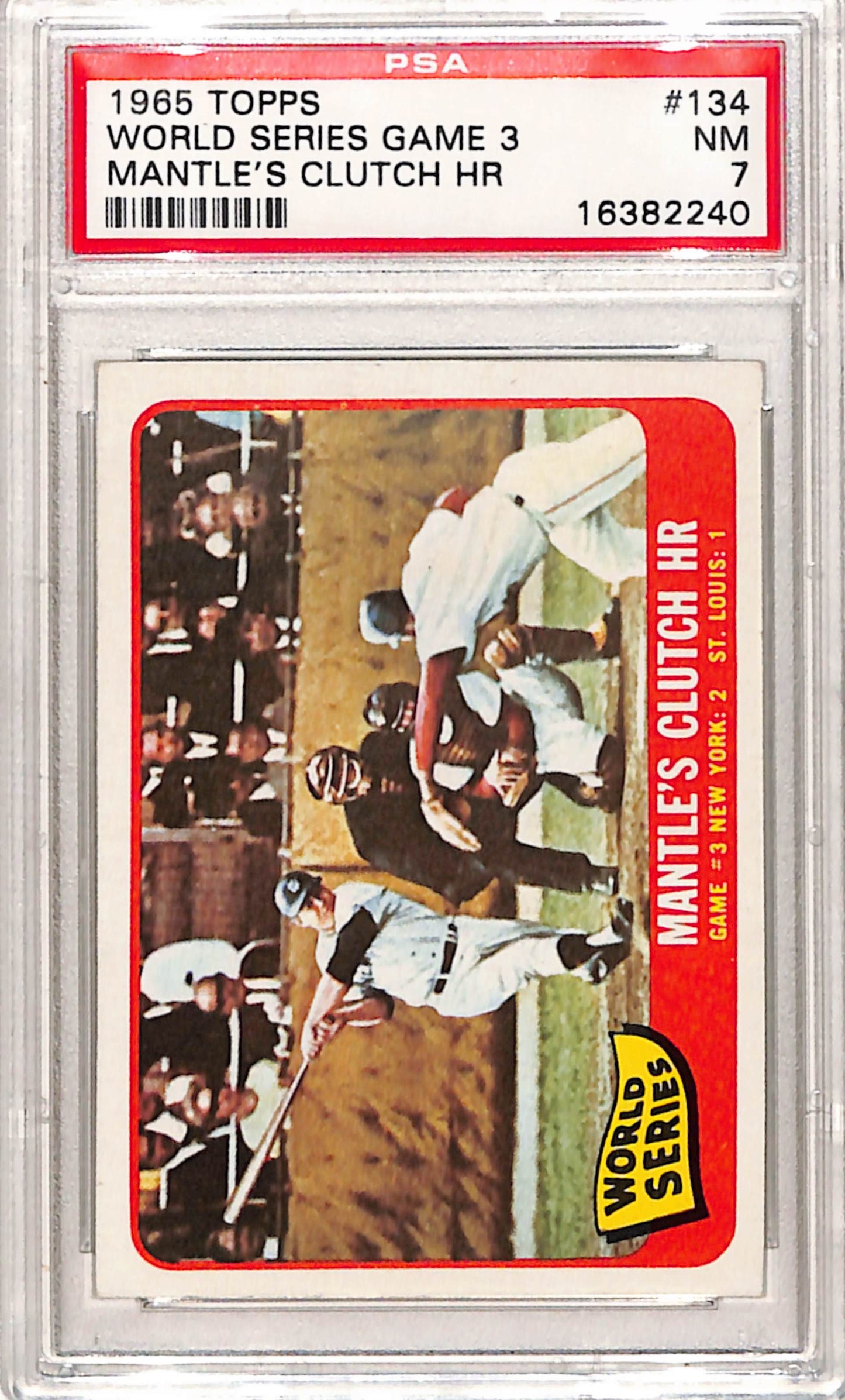 Mickey Mantle 1965 Topps World Series Game 3 #134 PSA 7 Near Mint