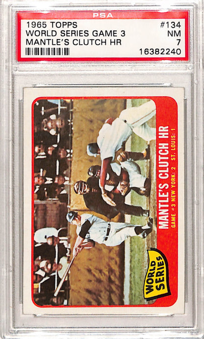 Mickey Mantle 1965 Topps World Series Game 3 #134 PSA 7 Near Mint