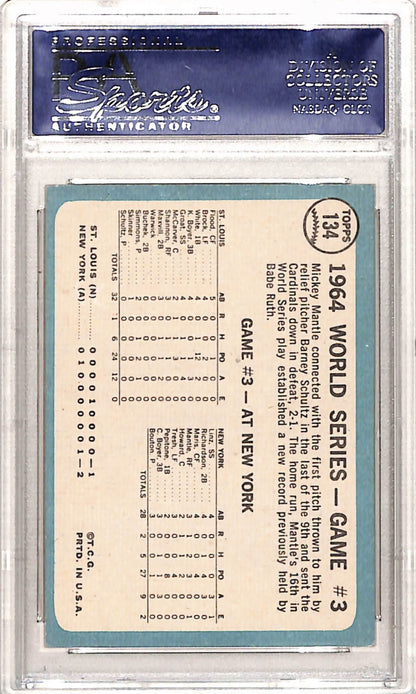 Mickey Mantle 1965 Topps World Series Game 3 #134 PSA 7 Near Mint