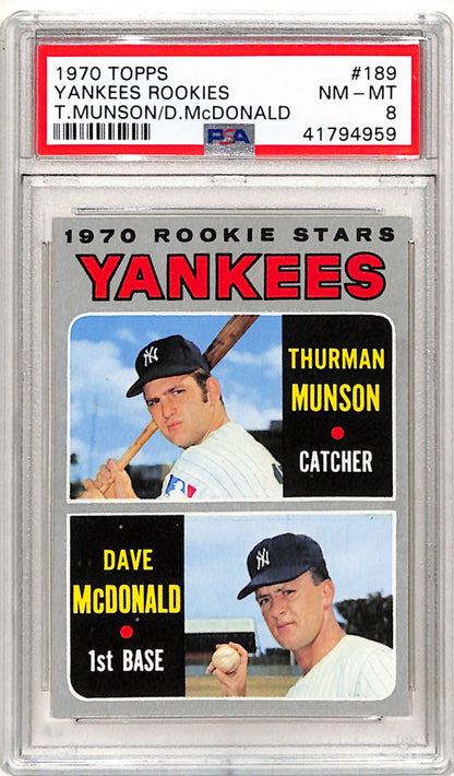 Thurman Munson 1970 Topps Rookie #189 PSA 8 Nm-Mint