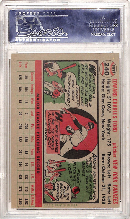 Whitey Ford 1956 Topps #240 PSA 4 Vg-Ex