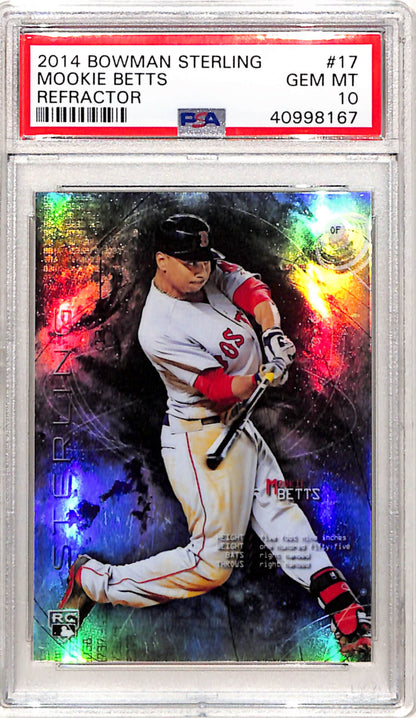 Mookie Betts 2014 Bowman Sterling Refractor Rookie #17 PSA 10 Gem Mint