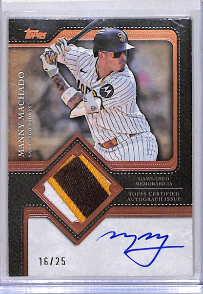 Manny Machado 2025 Topps Flagship Patch Auto #16/25
