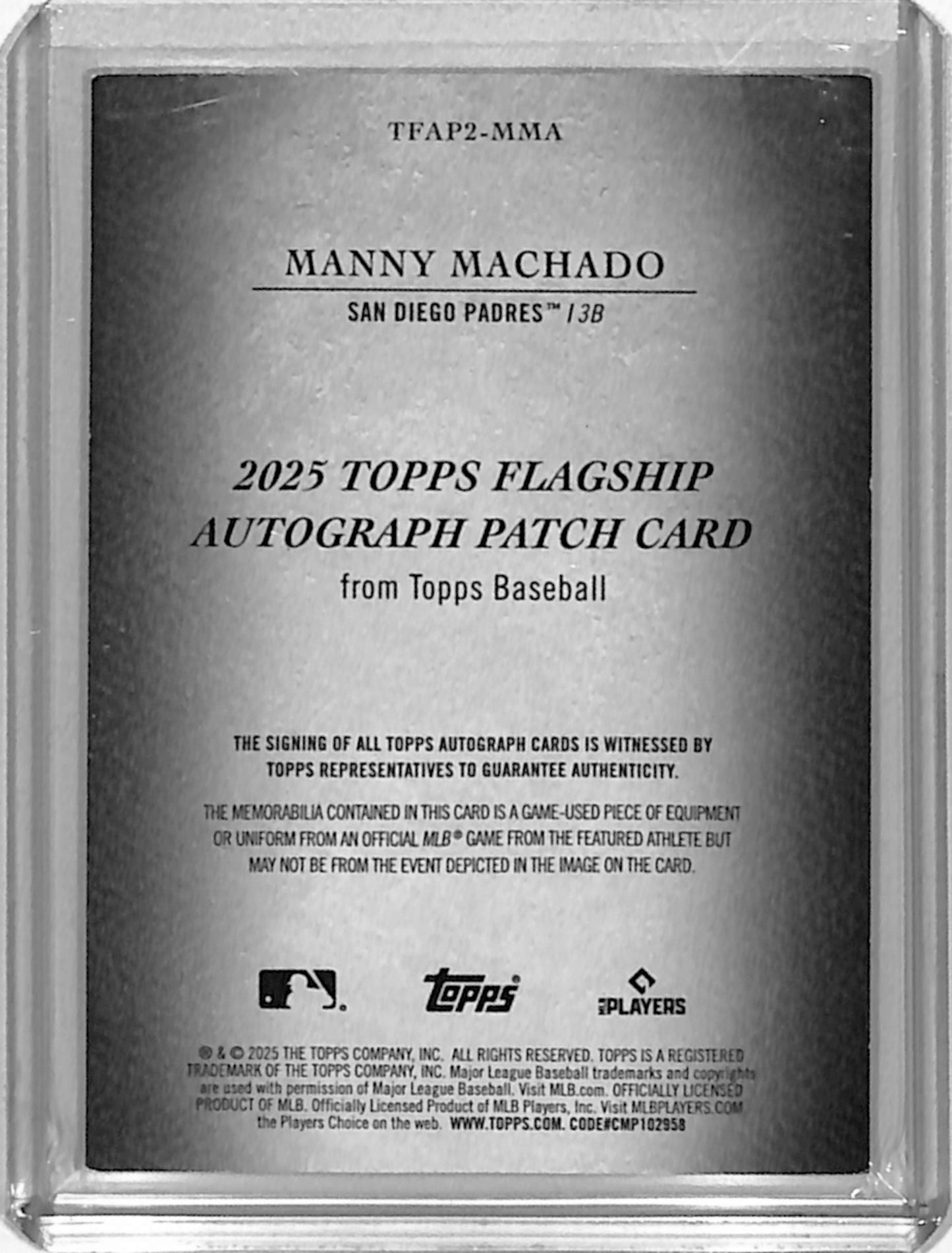 Manny Machado 2025 Topps Flagship Patch Auto #16/25