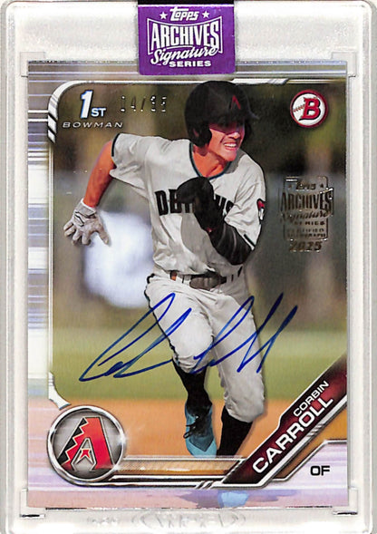 Corbin Carroll 2025 Topps Archives Signature Series #4/35 2019 Bowman