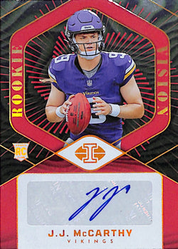 JJ McCarthy 2024 Panini Illusions Rookie Vision Auto #28/99