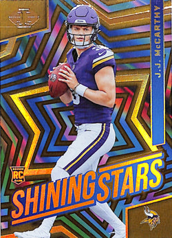JJ McCarthy 2024 Panini Illusions Shining Stars Gold #3/25