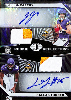JJ McCarthy + Dallas Turner 2024 Panini Illusions Dual Patch Auto #38/99