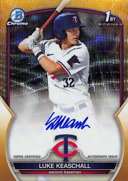 Luke Keaschall 2023 Bowman Draft Gold Wave Auto #48/50