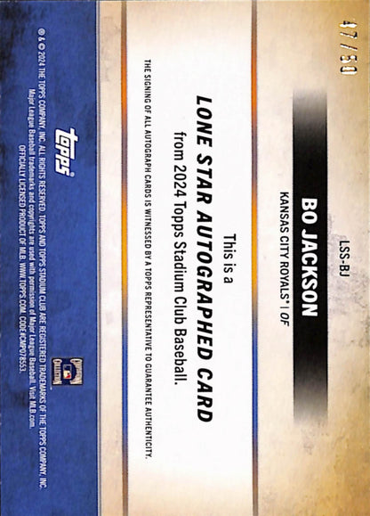Bo Jackson 2024 Topps Stadium Club Lone Star Signatures Autograph