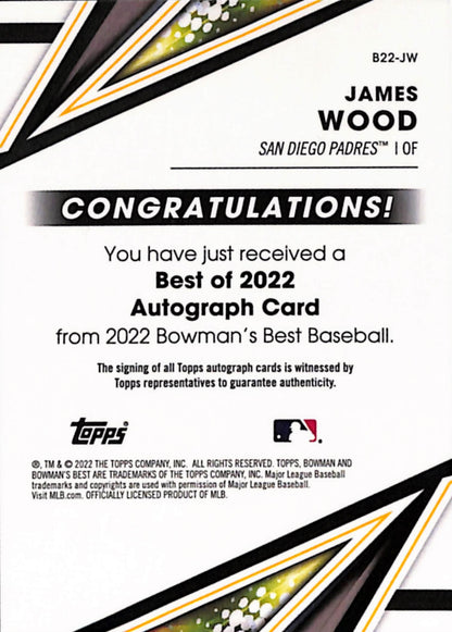 James Wood 2022 Bowman's Best Autograph