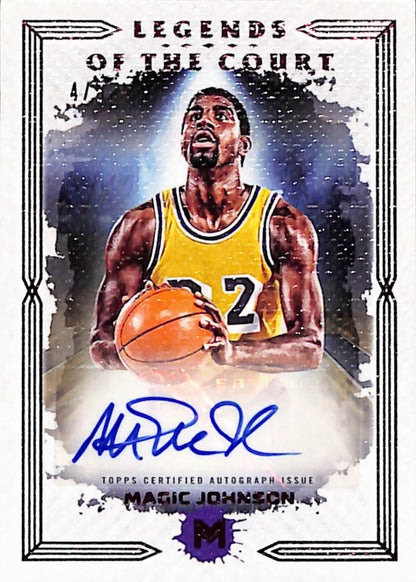 Magic Johnson 2024 Topps Motif Legends of the Court Red Auto #4/5