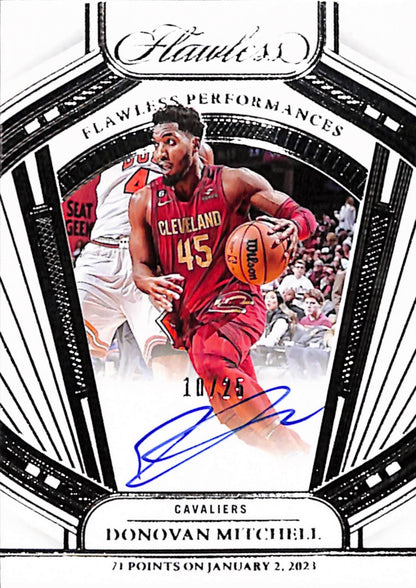 Donovan Mitchell 2023 Panini Flawless Performances Auto #10/25