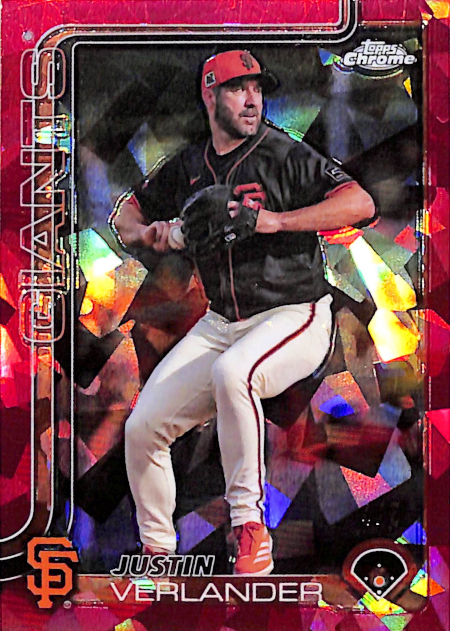 Justin Verlander 2025 Topps Sapphire #242 Red Sapphire #4/5