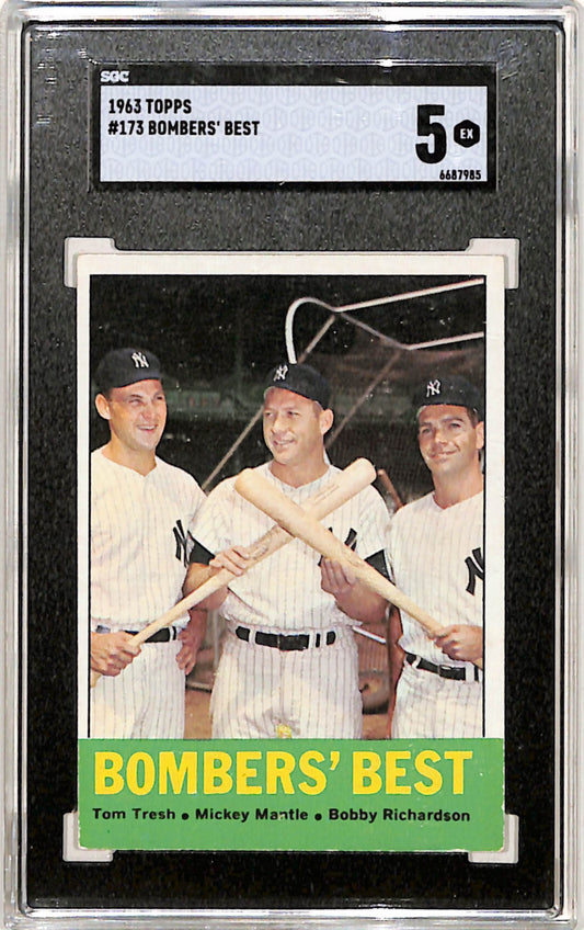 Mickey Mantle 1963 Topps #173 Bombers Best SGC 5 EX