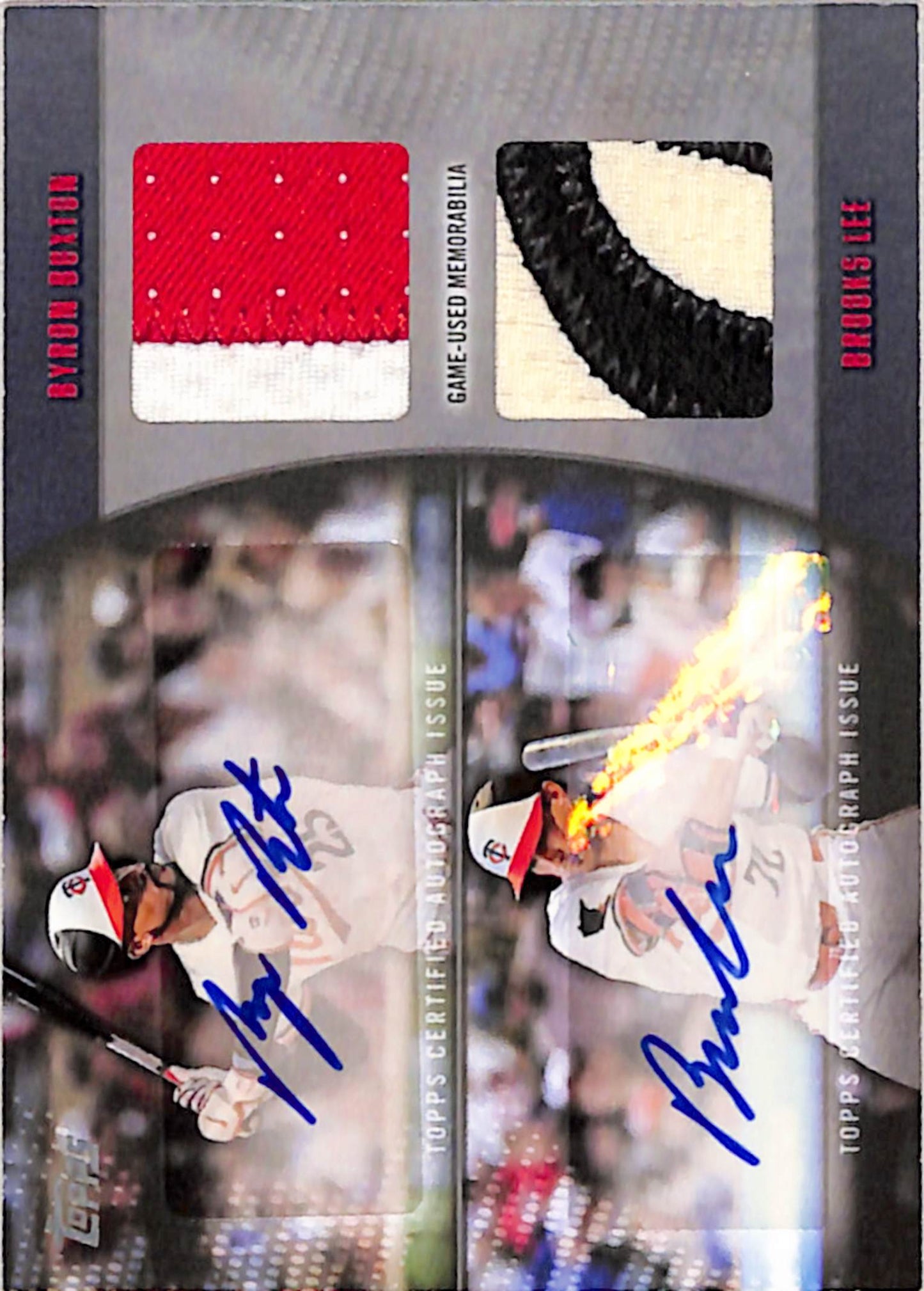 Byron Buxton + Brooks Lee 2025 Topps Dual Relic Auto #1/1