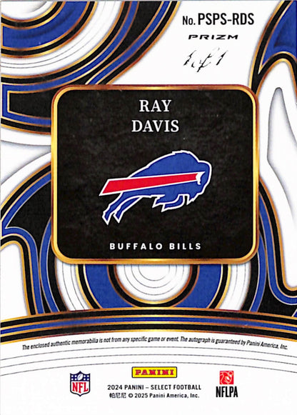 Ray Davis 2024 Panini Select Jumbo Nike NFL Patch Auto #1/1