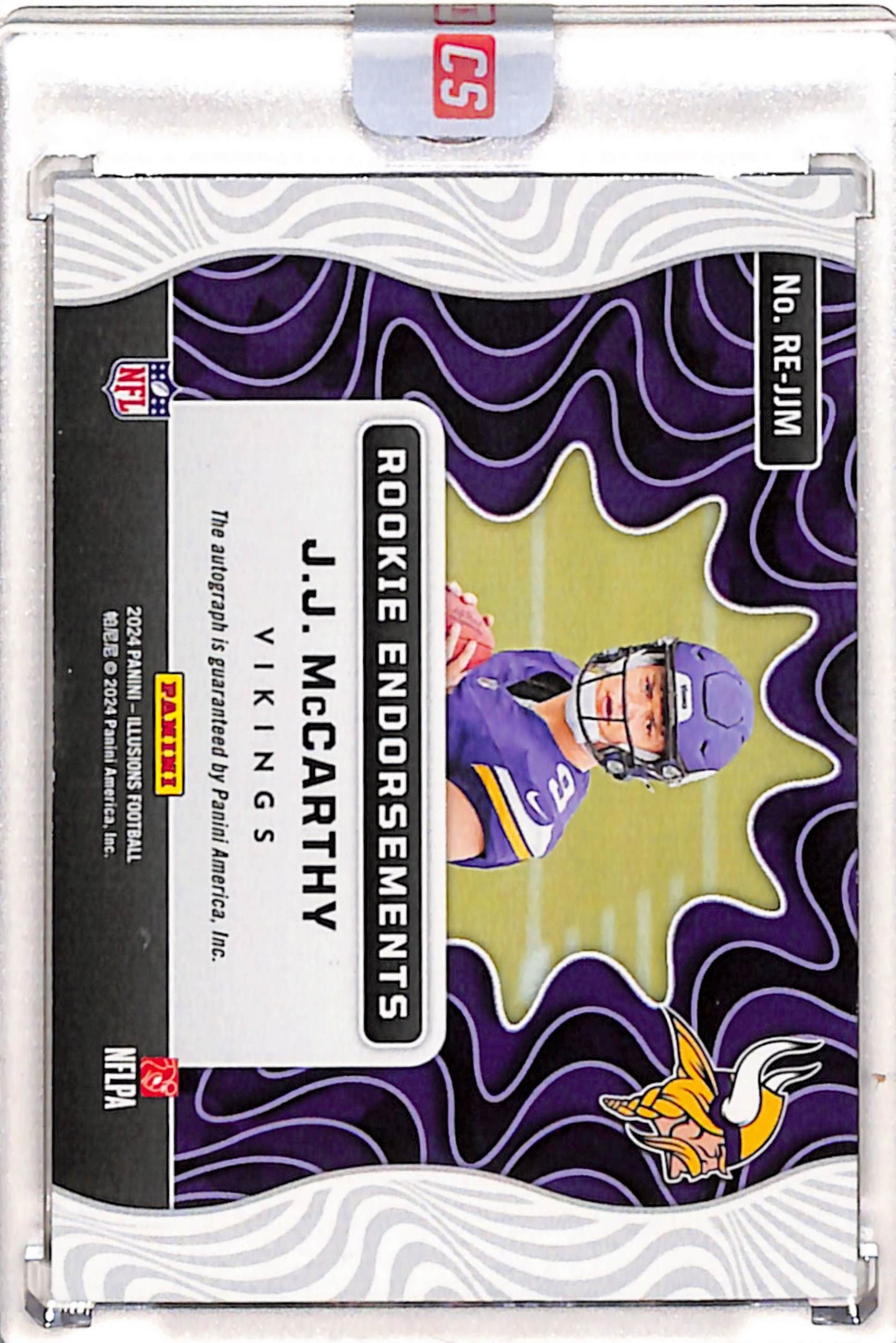 JJ McCarthy 2024 Panini Illusions Rookie Endorsements Auto #28/49
