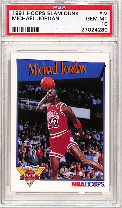 Michael Jordan 1991 Hoops Slam Dunk #IV PSA 10 Gem Mint