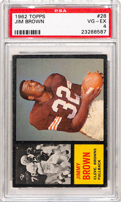 Jim Brown 1962 Topps #28 PSA 4 VG-EX