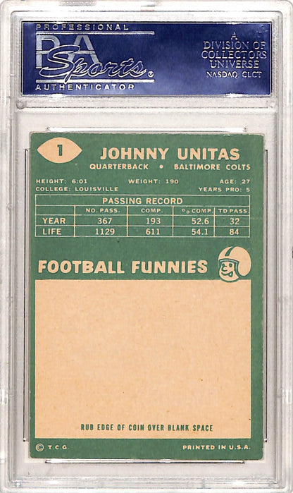 Johnny Unitas 1960 Topps #1 PSA 6 Ex-MINT