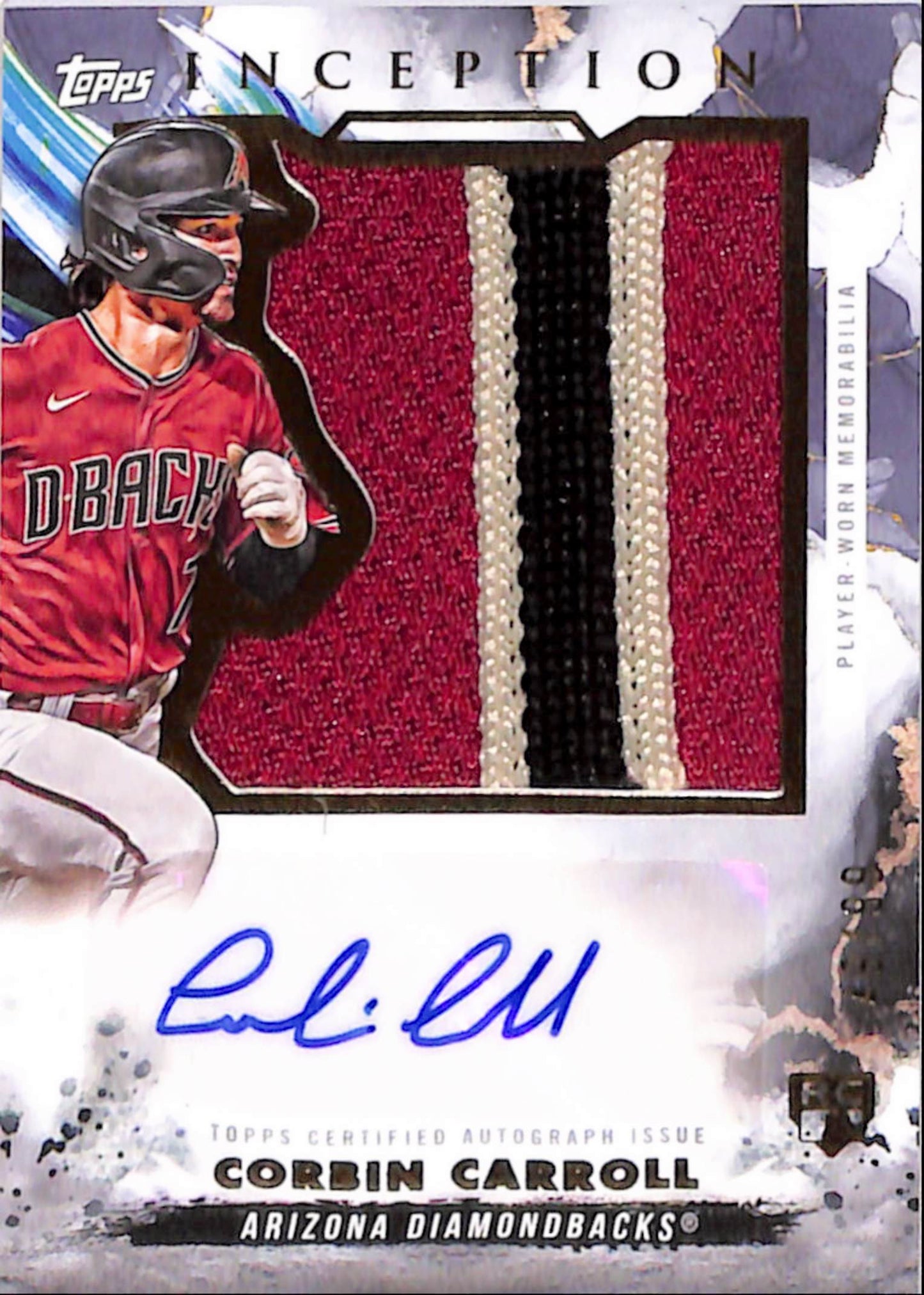 Corbin Carroll 2023 Topps Inception Rookie Patch Auto #49/99