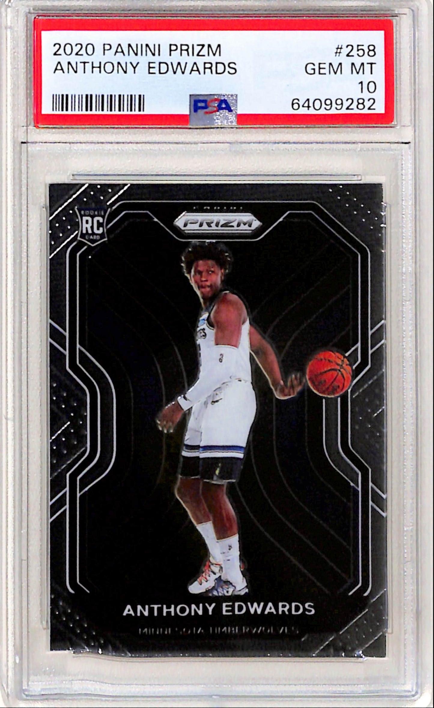Anthony Edwards 2020 Panini Prizm Rookie #258 PSA 10 Gem Mint 9282