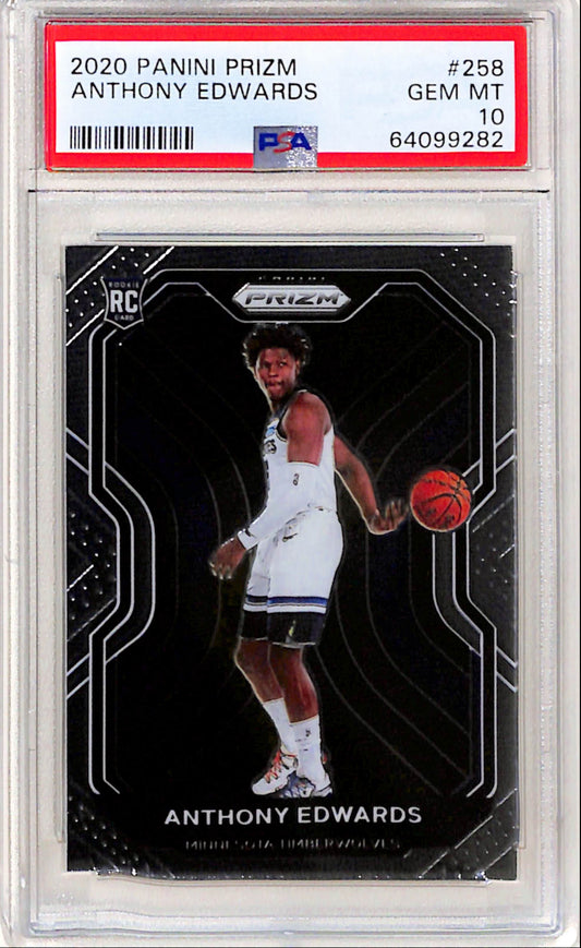 Anthony Edwards 2020 Panini Prizm Rookie #258 PSA 10 Gem Mint 9282