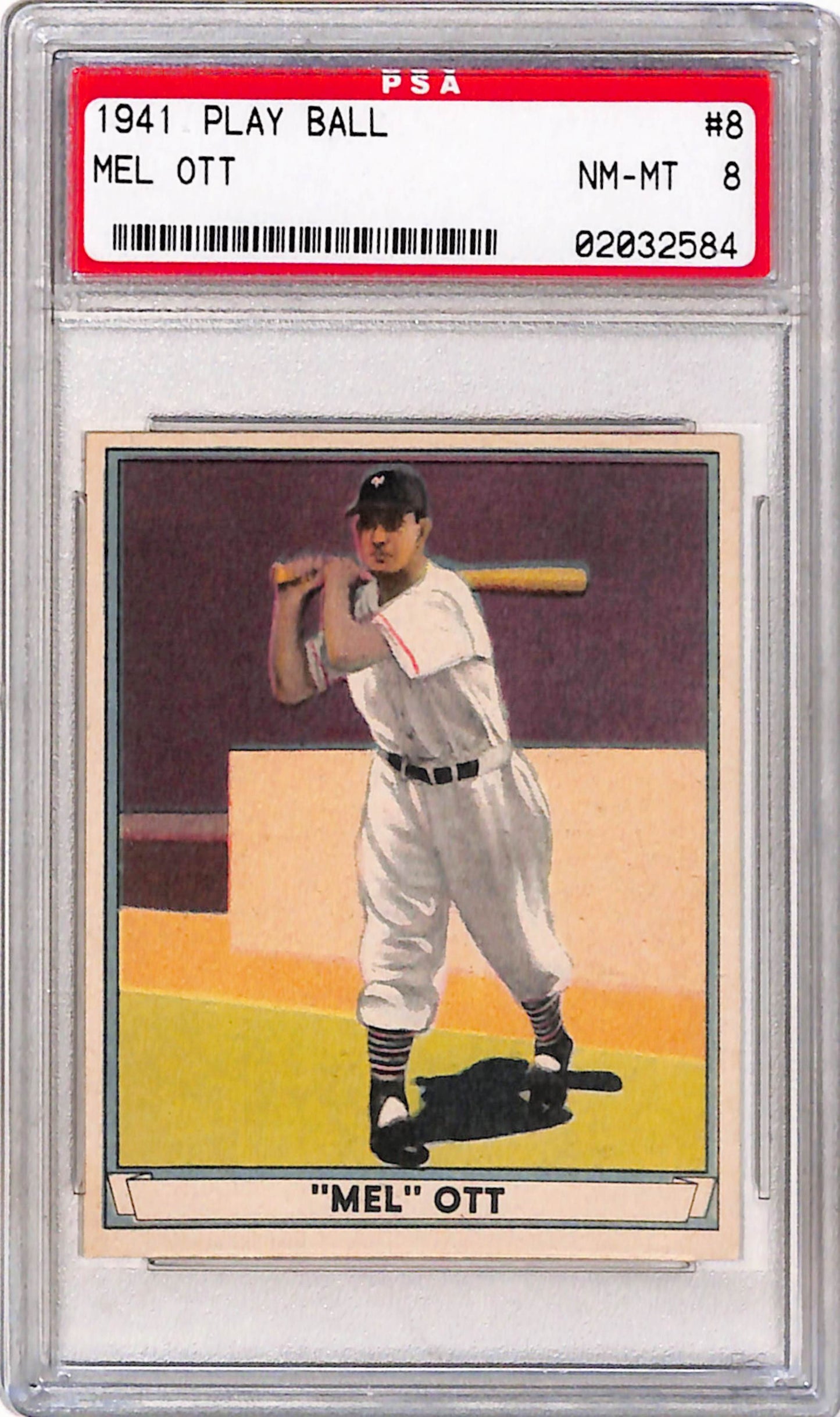 Mel Ott 1941 Play Ball #8 PSA 8 Nm-Mint