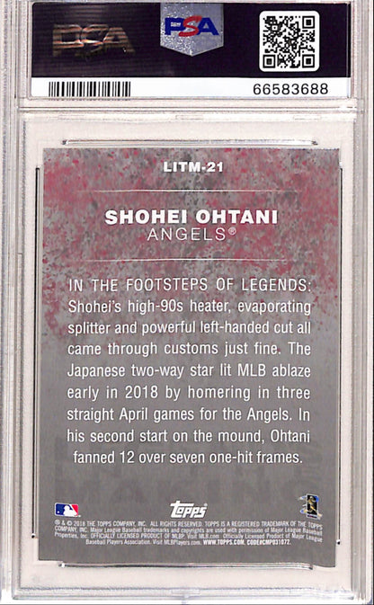 Shohei Ohtani 2018 Topps Update Legends In The Making Black PSA 10 Gem Mint
