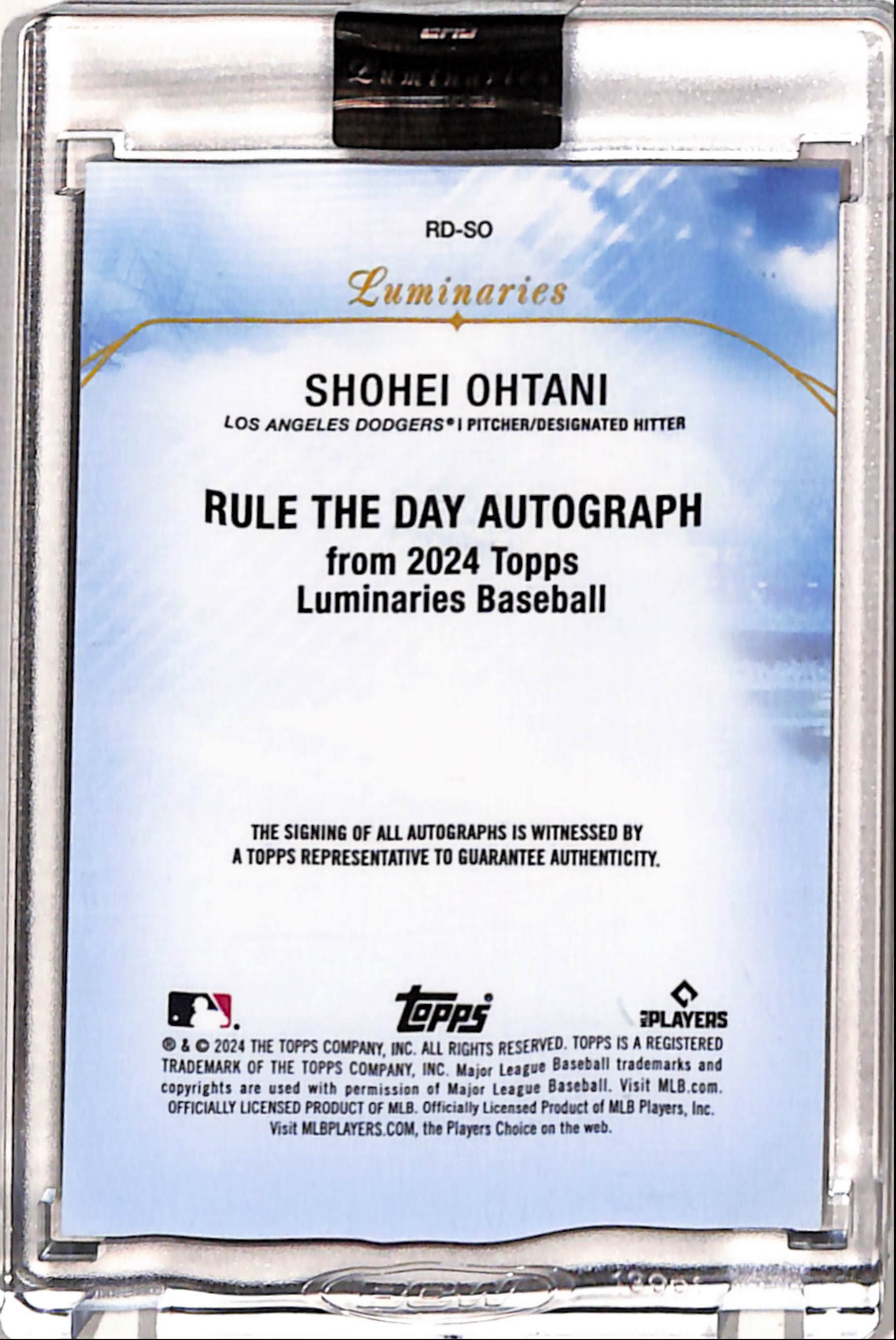 Shohei Ohtani 2024 Topps Luminaries Rule the Day Red Autograph #2