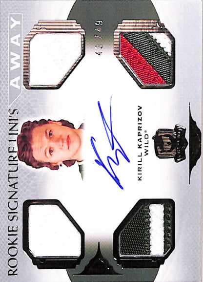 Kirill Kaprizov 2020 Upper Deck The Cup Rookie Signatures Away Patch Auto #43/49