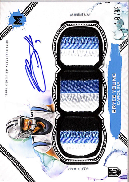 Bryce Young 2024 Topps Motif Triple Patch Rookie Auto #18/99