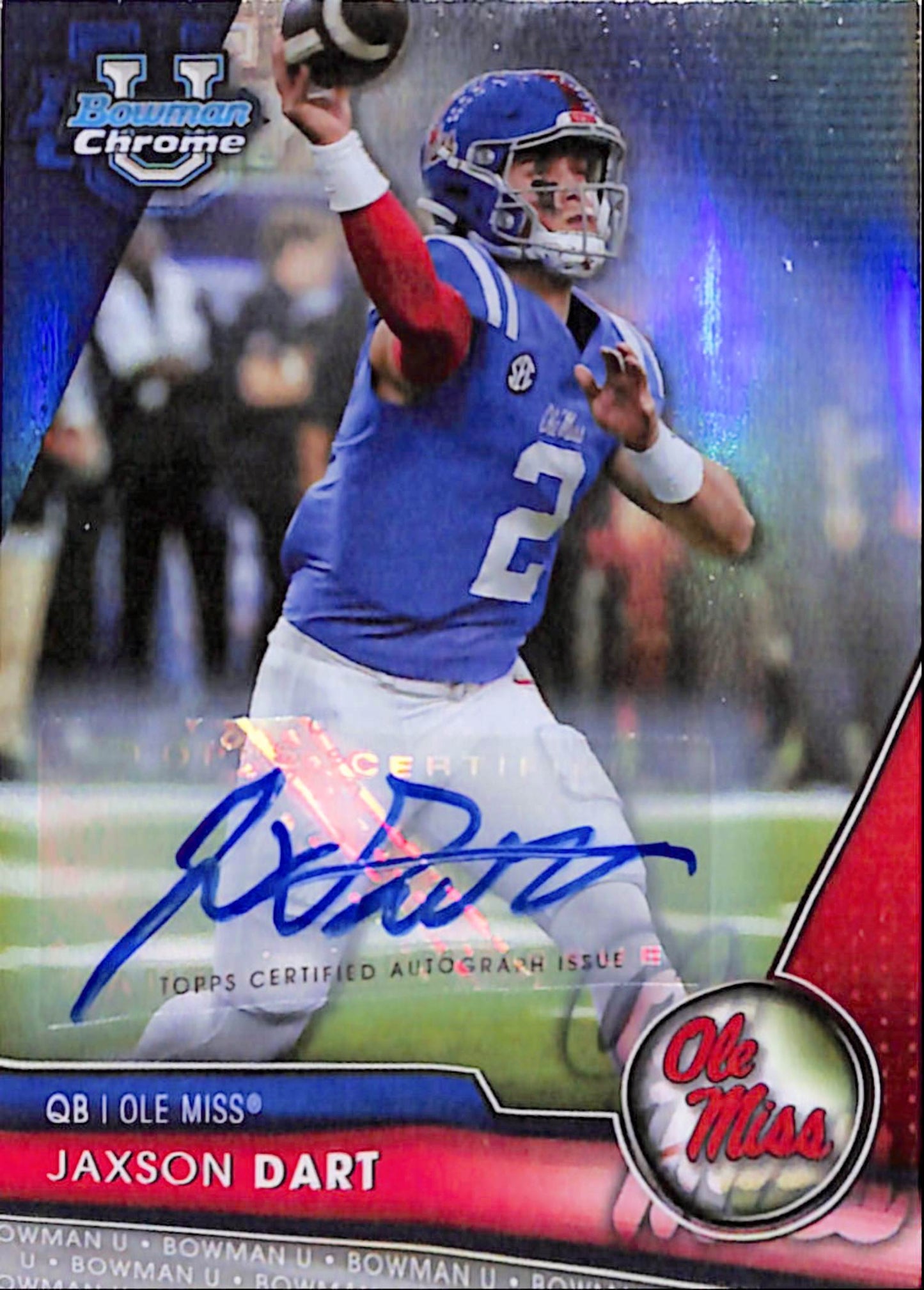 Jaxson Dart 2023 Bowman Chrome U Refractor Auto #258/499