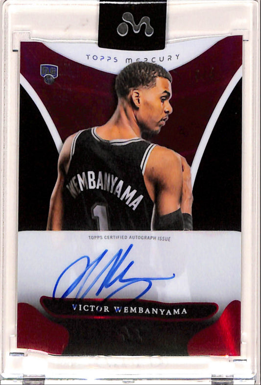 Victor Wembanyama 2023  Topps Mercury #WA-10 Red Refractor Auto #5/5