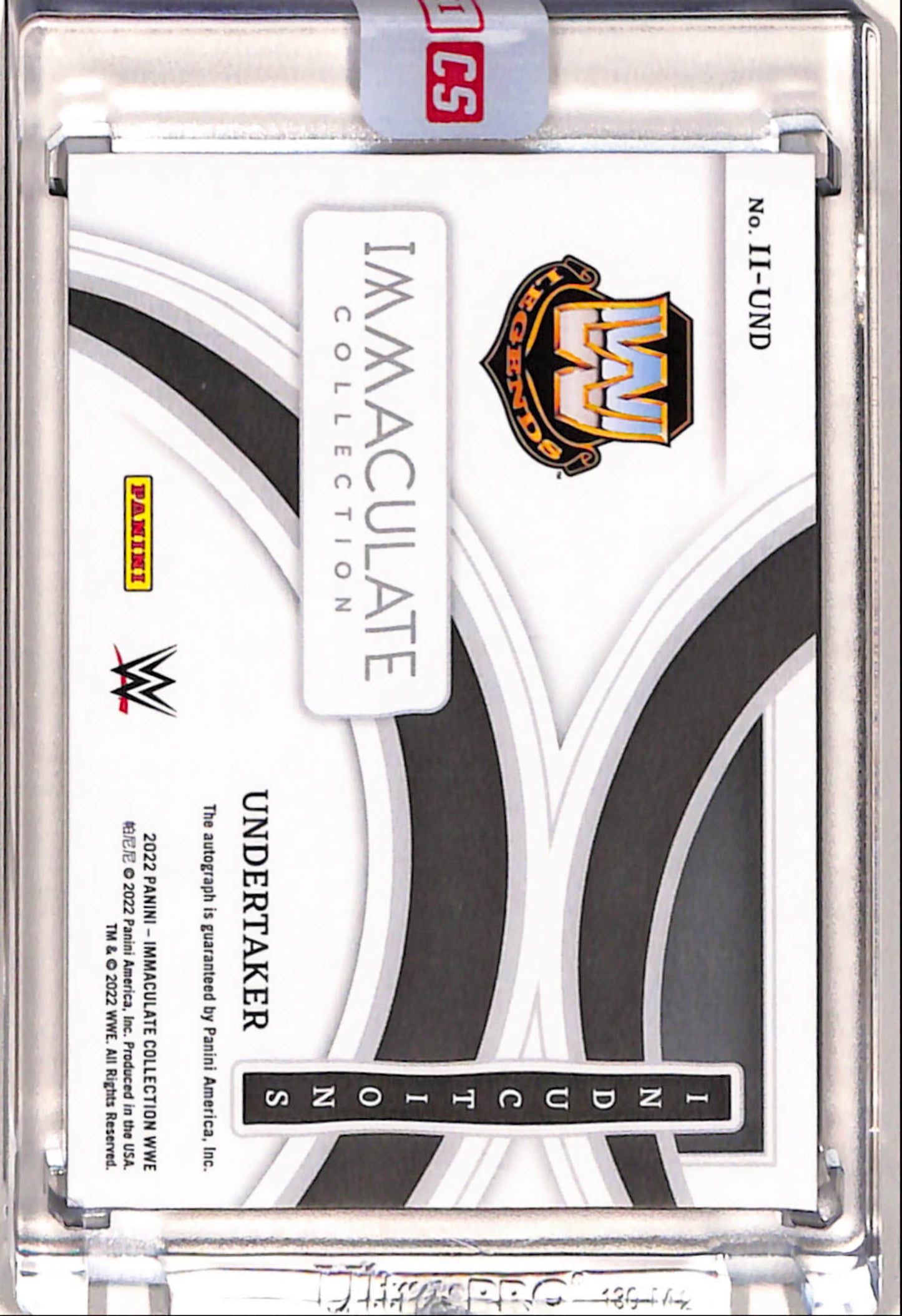 Undertaker 2022 Panini Immaculate Inductions Auto #29/49