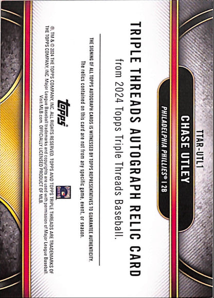 Chase Utley 2024 Topps Triple Threads Pauto Auto #1/1