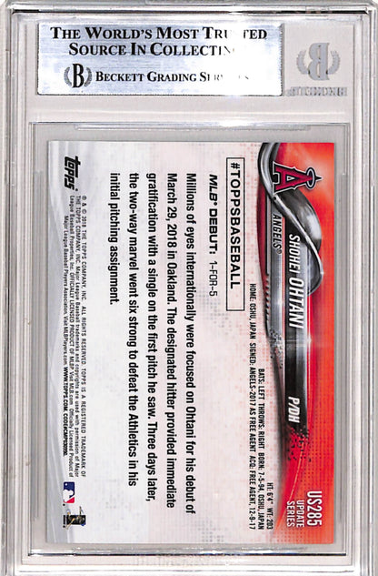 Shohei Ohtani 2018 Topps Update Rookie #US285 Black White Negative BGS 9 Mint
