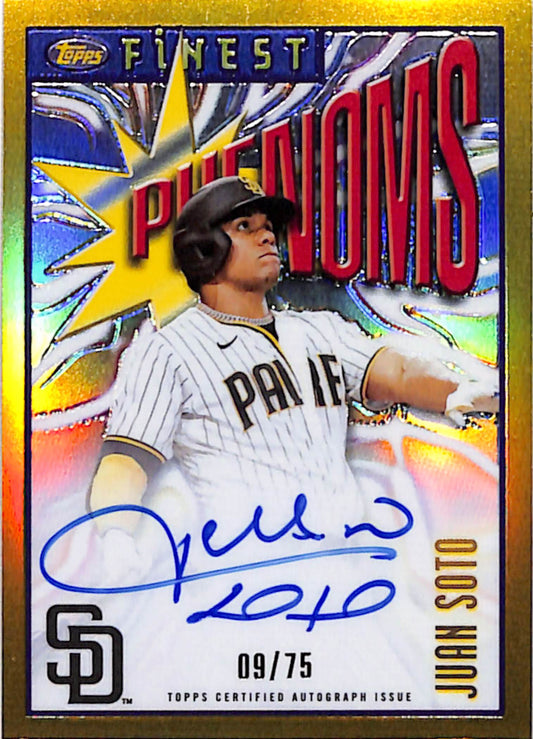 Juan Soto 2023 Topps Finest Flashbacks 1986 Yellow Auto #9/75
