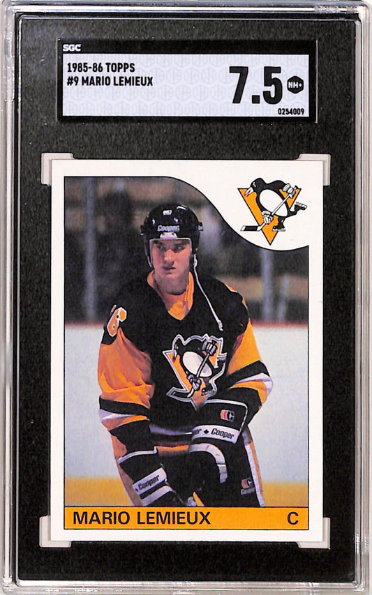 Mario Lemieux 1985 Topps Rookie #9 SGC 7.5 Near Mint+ 4009