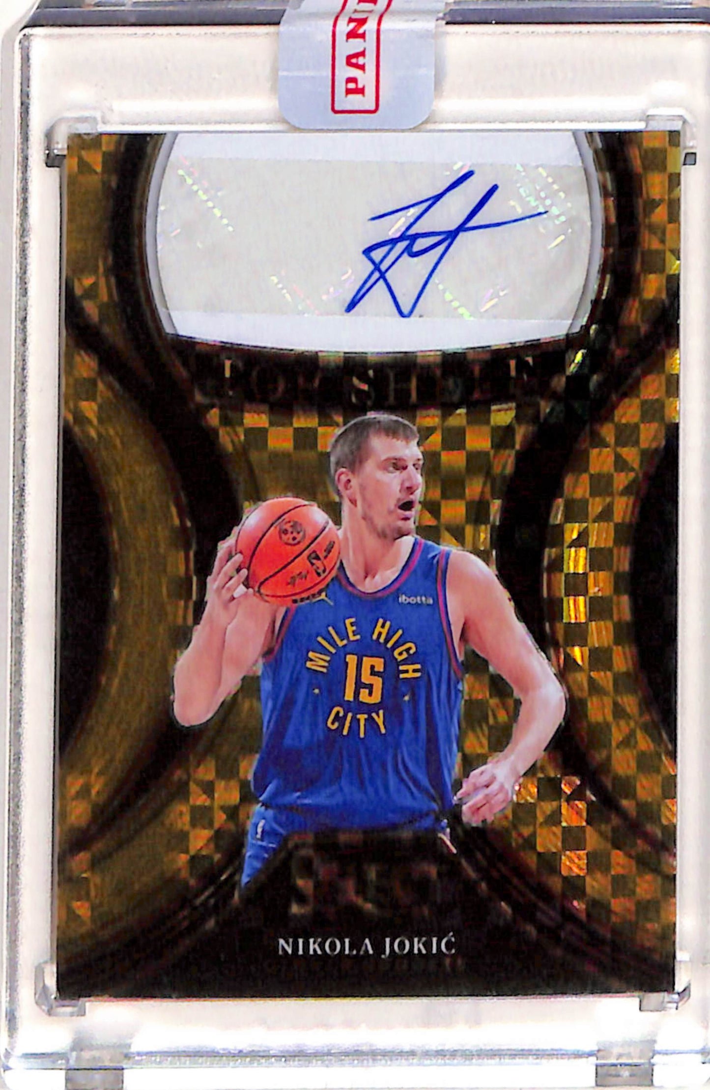 Nikola Jokic 2023 Panini Select Top Shelp Gold Auto #5/10