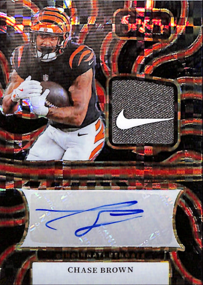Chase Brown 2024 Panini Select Nike Swoosh Patch Auto Black #1/1