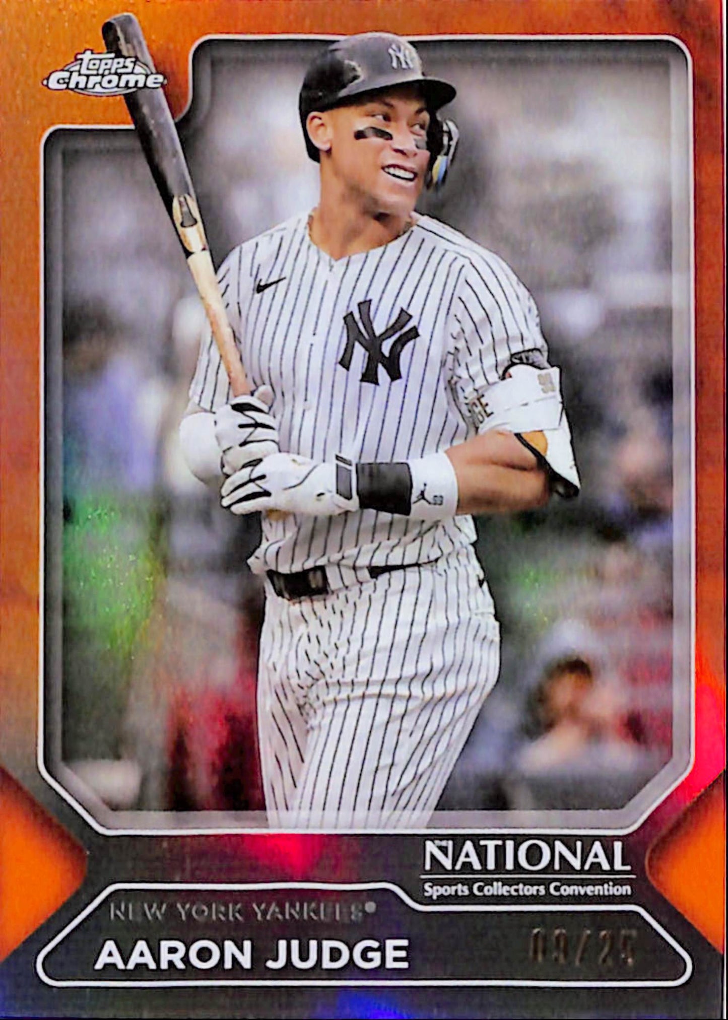 Aaron Judge 2025 Topps Chrome National Convention Orange Refractor #9/25
