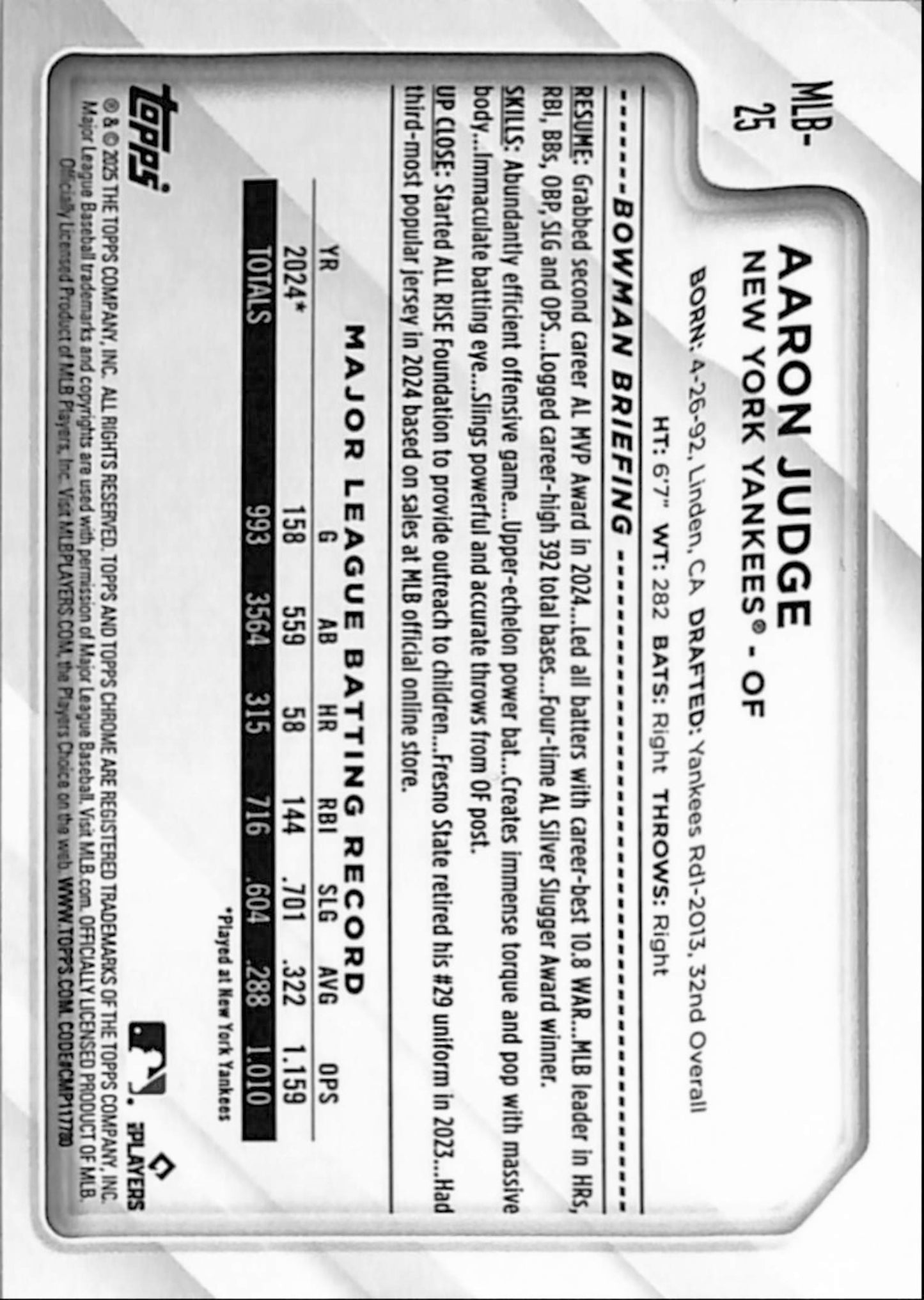 Aaron Judge 2025 Topps Chrome National Convention Orange Refractor #9/25