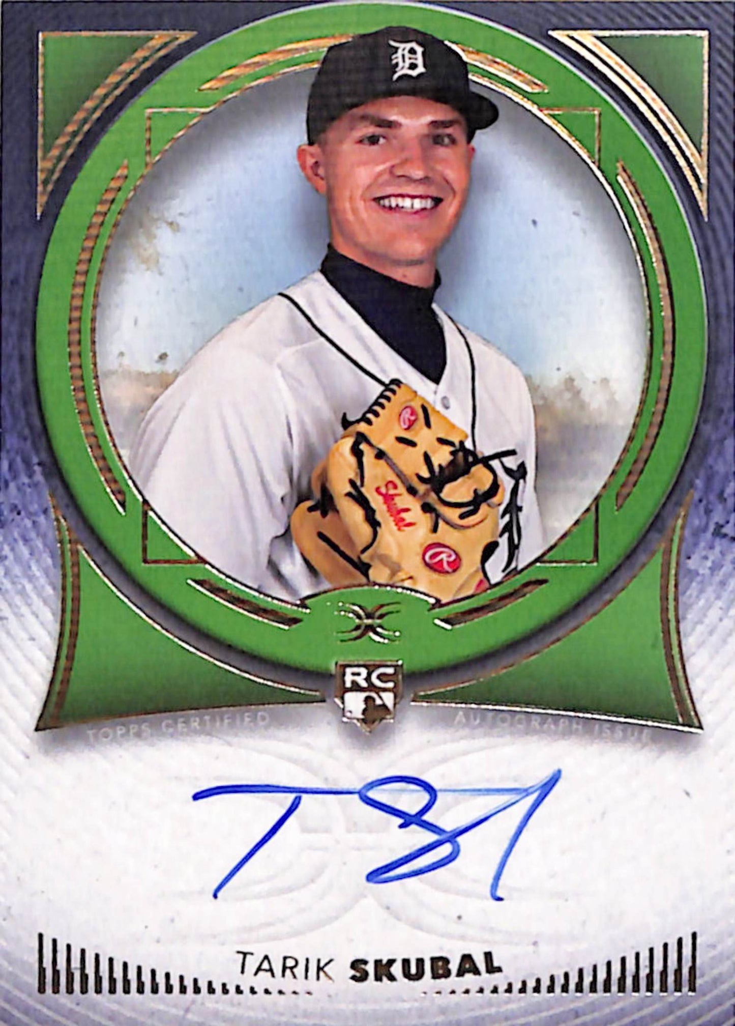 Tarik Skubal 2021 Topps Definitive Green Rookie Auto #4/25